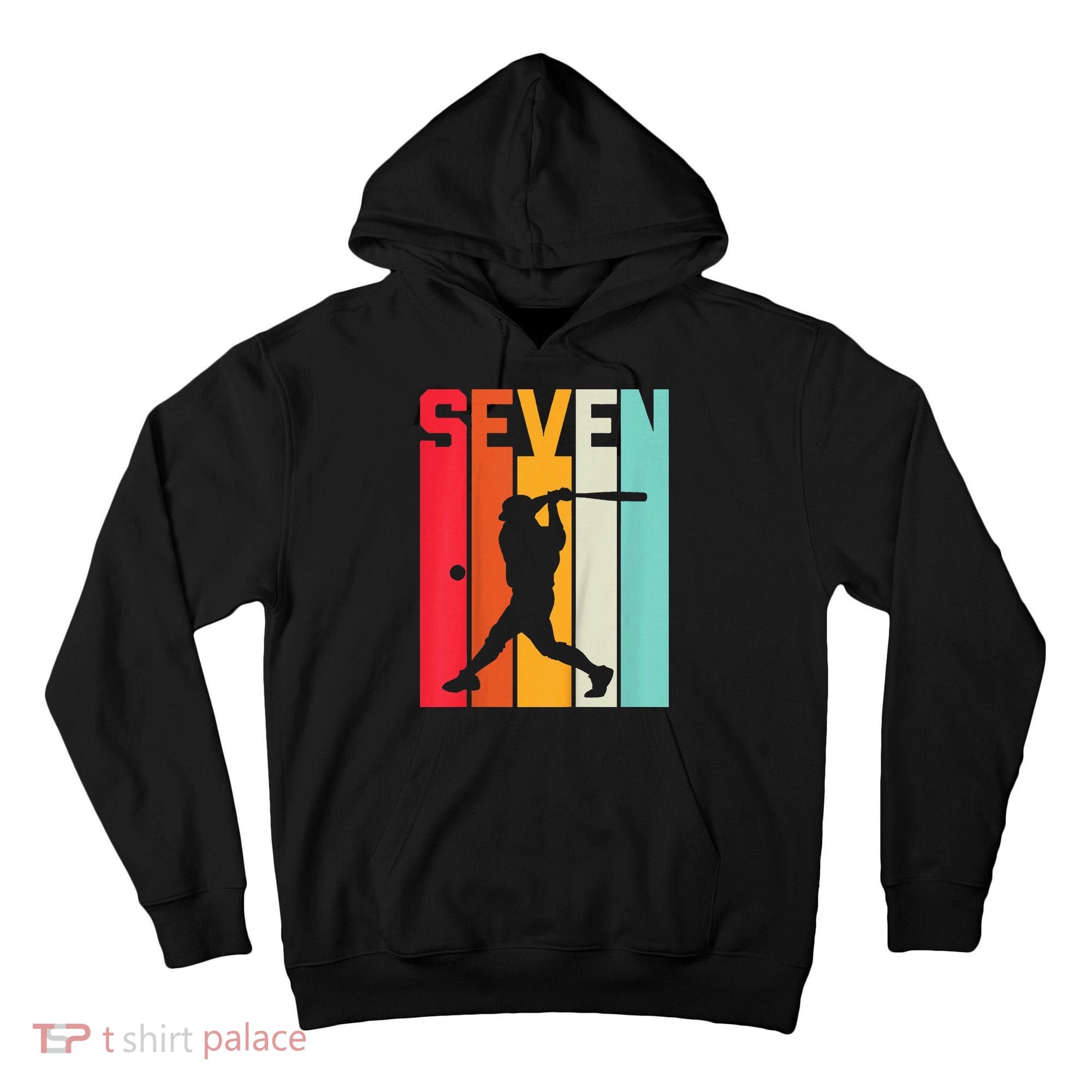 7th Birthday Retro Baseball 7 Years Old Tall Hoodie
