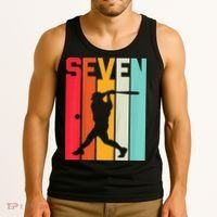 7th Birthday Retro Baseball 7 Years Old Tank Top thumb 3