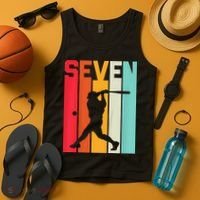 7th Birthday Retro Baseball 7 Years Old Tank Top thumb 4