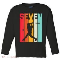 7th Birthday Retro Baseball 7 Years Old Toddler Long Sleeve Shirt thumb 0