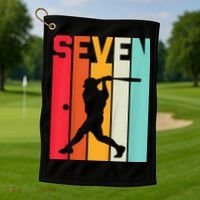 7th Birthday Retro Baseball 7 Years Old Golf Towel thumb 1