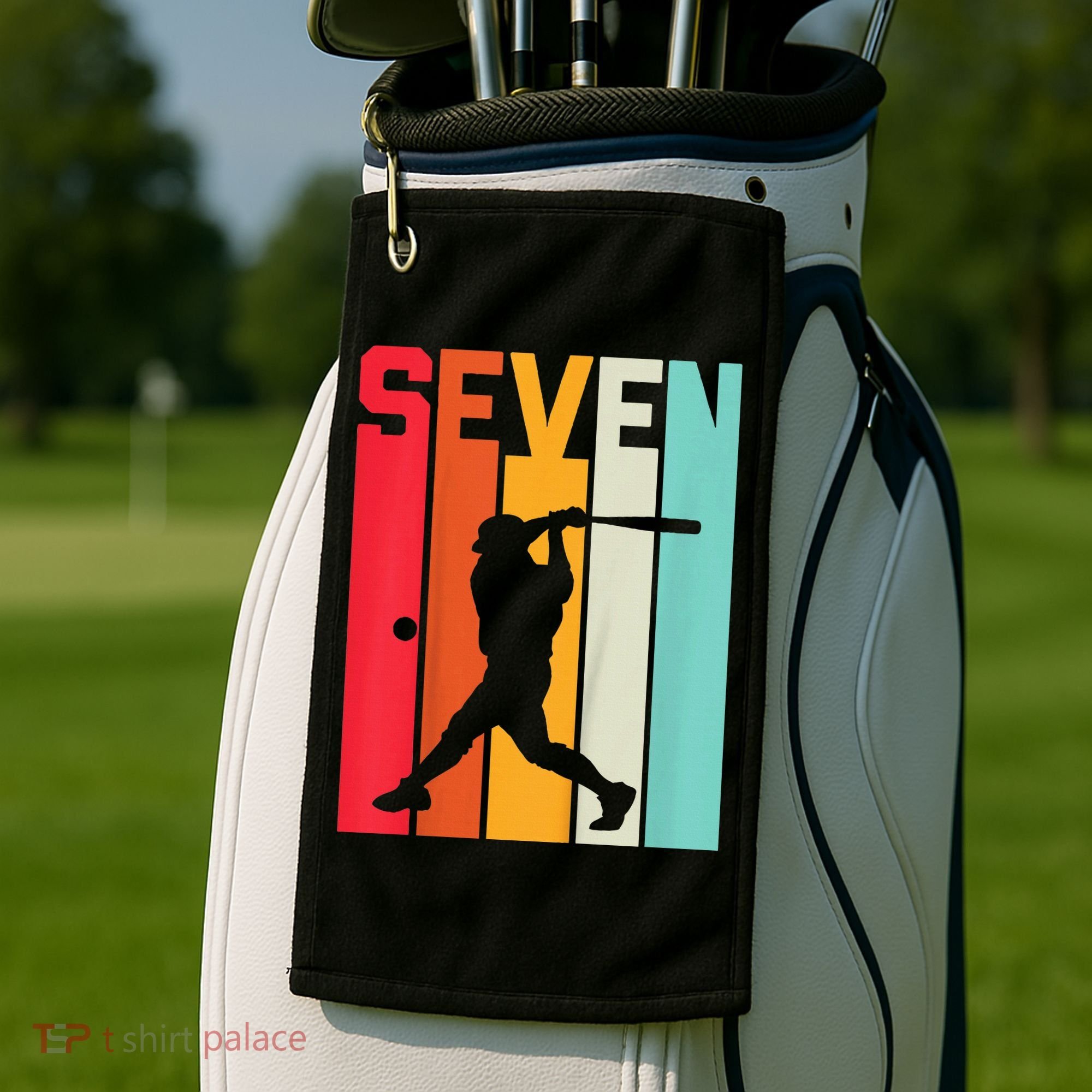 7th Birthday Retro Baseball 7 Years Old Golf Towel