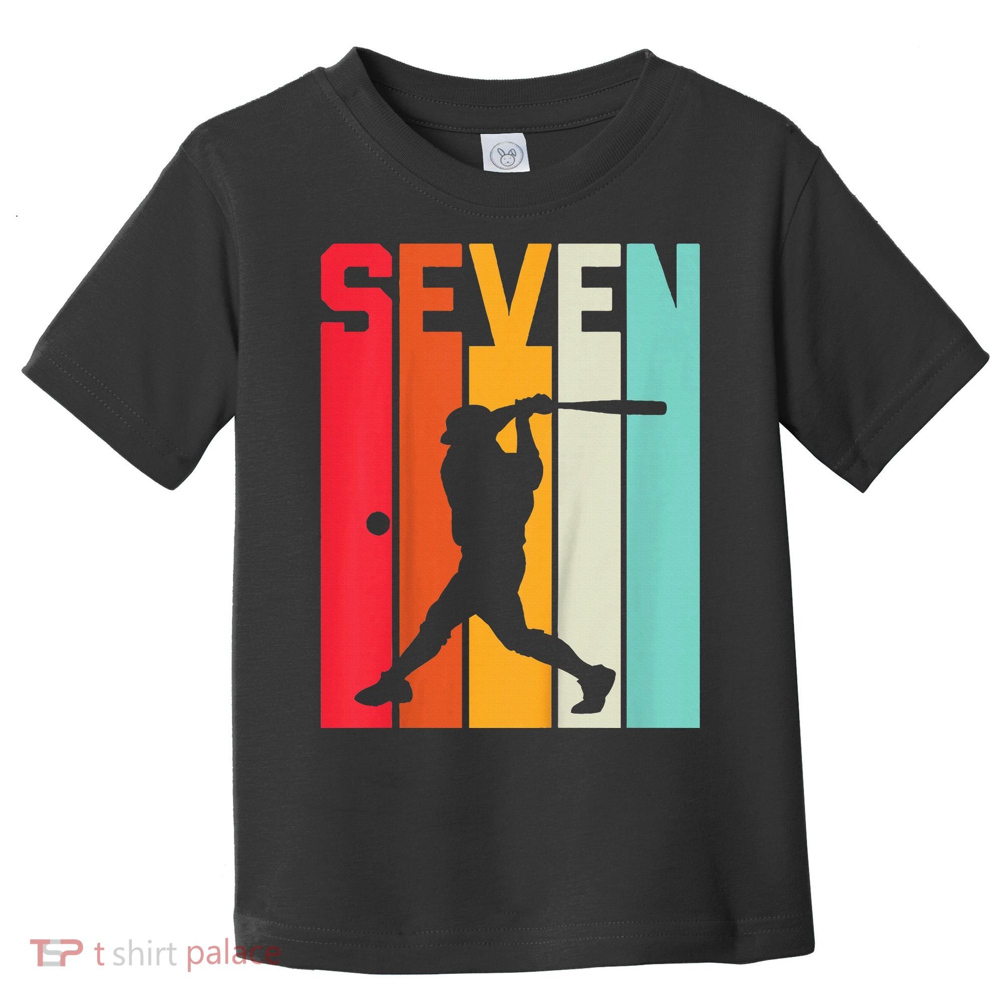 7th Birthday Retro Baseball 7 Years Old Toddler T-Shirt