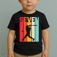 7th Birthday Retro Baseball 7 Years Old Toddler T-Shirt thumb 2