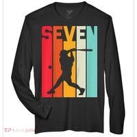 7th Birthday Retro Baseball 7 Years Old Zone Performance Long-Sleeve T-Shirt thumb 0