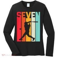 7th Birthday Retro Baseball 7 Years Old Women's Long Sleeve Shirt thumb 0