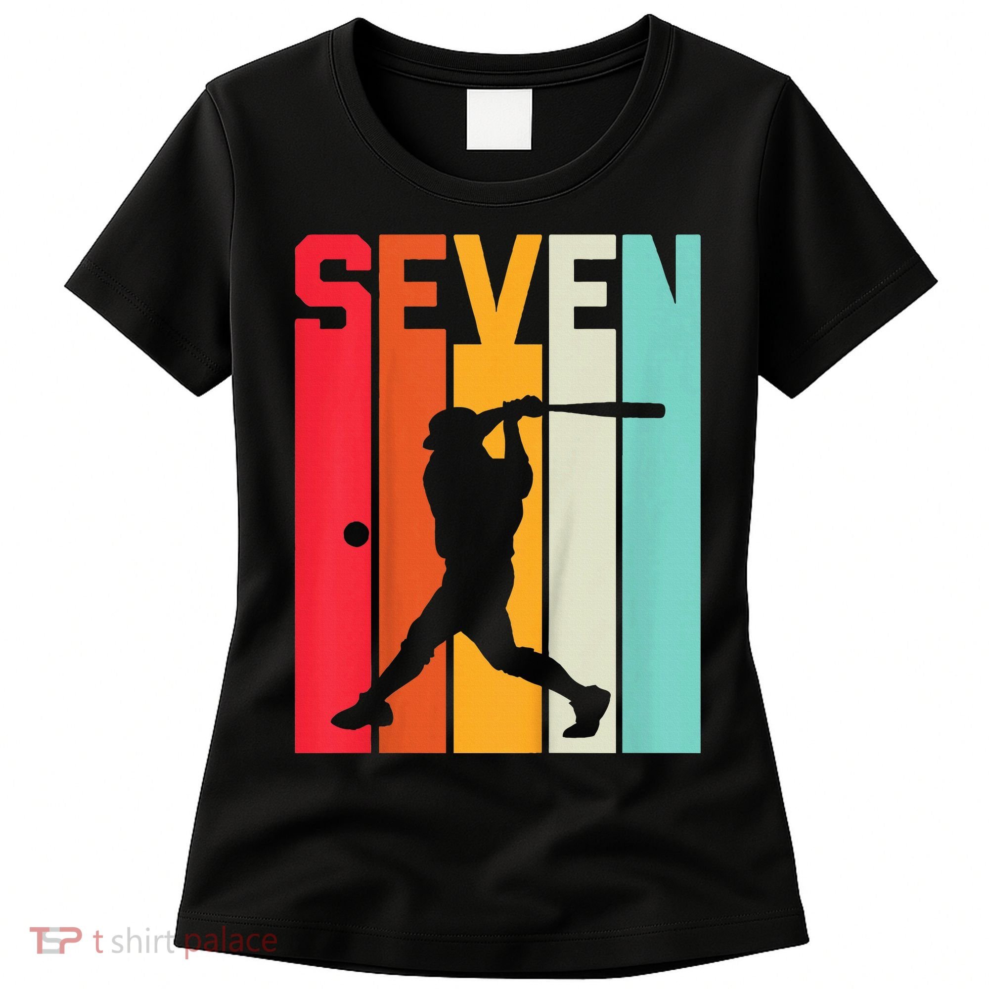 7th Birthday Retro Baseball 7 Years Old Women's T-Shirt