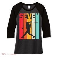 7th Birthday Retro Baseball 7 Years Old Women's Tri-Blend 3/4-Sleeve Raglan Shirt thumb 0