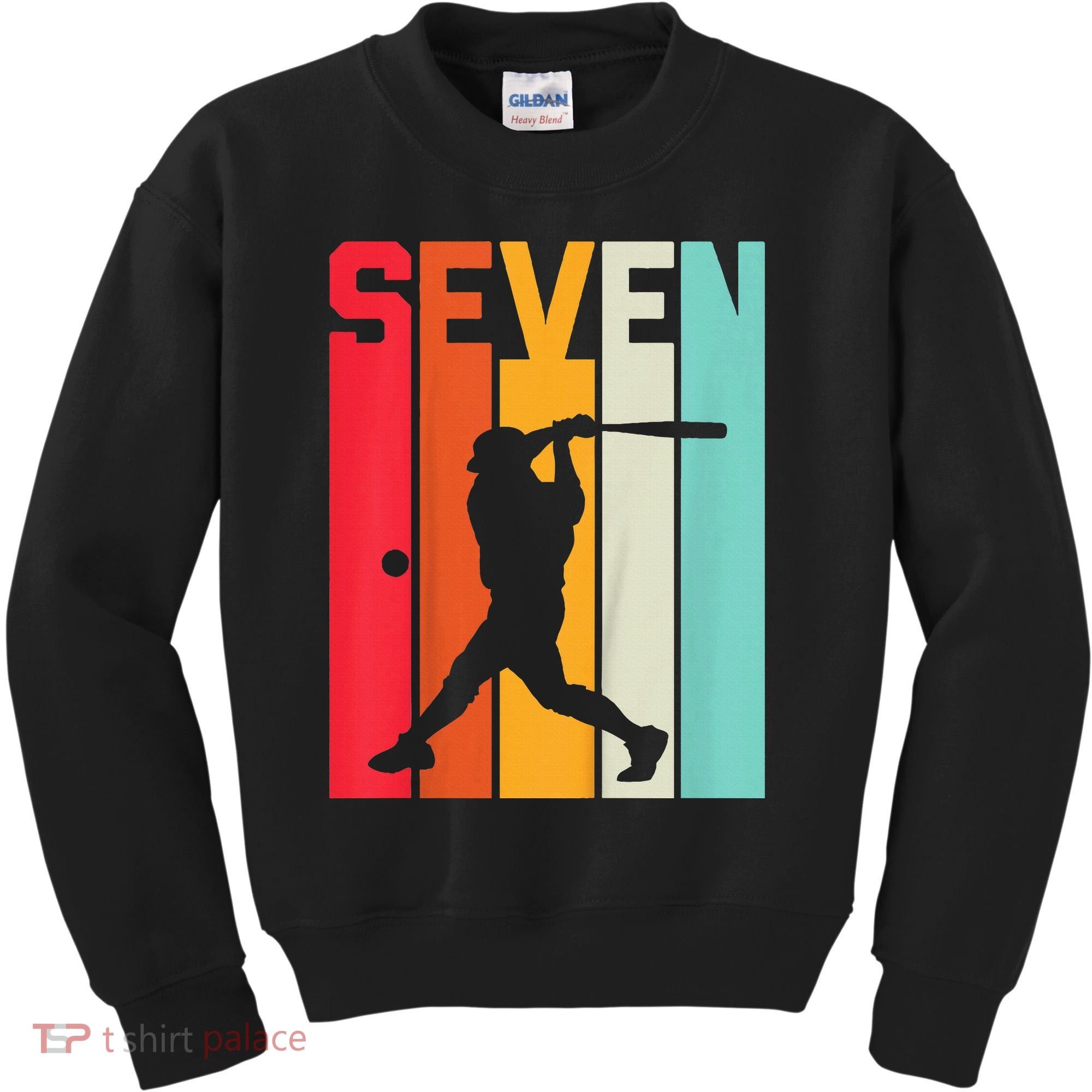 7th Birthday Retro Baseball 7 Years Old Kids Sweatshirt