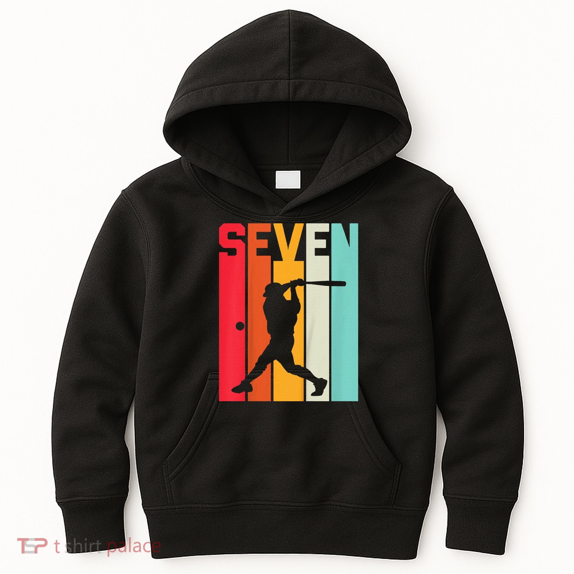 7th Birthday Retro Baseball 7 Years Old Kids Hoodie