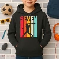 7th Birthday Retro Baseball 7 Years Old Kids Hoodie thumb 2
