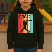 7th Birthday Retro Baseball 7 Years Old Kids Hoodie thumb 3