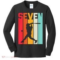7th Birthday Retro Baseball 7 Years Old Kids Long Sleeve Shirt thumb 0