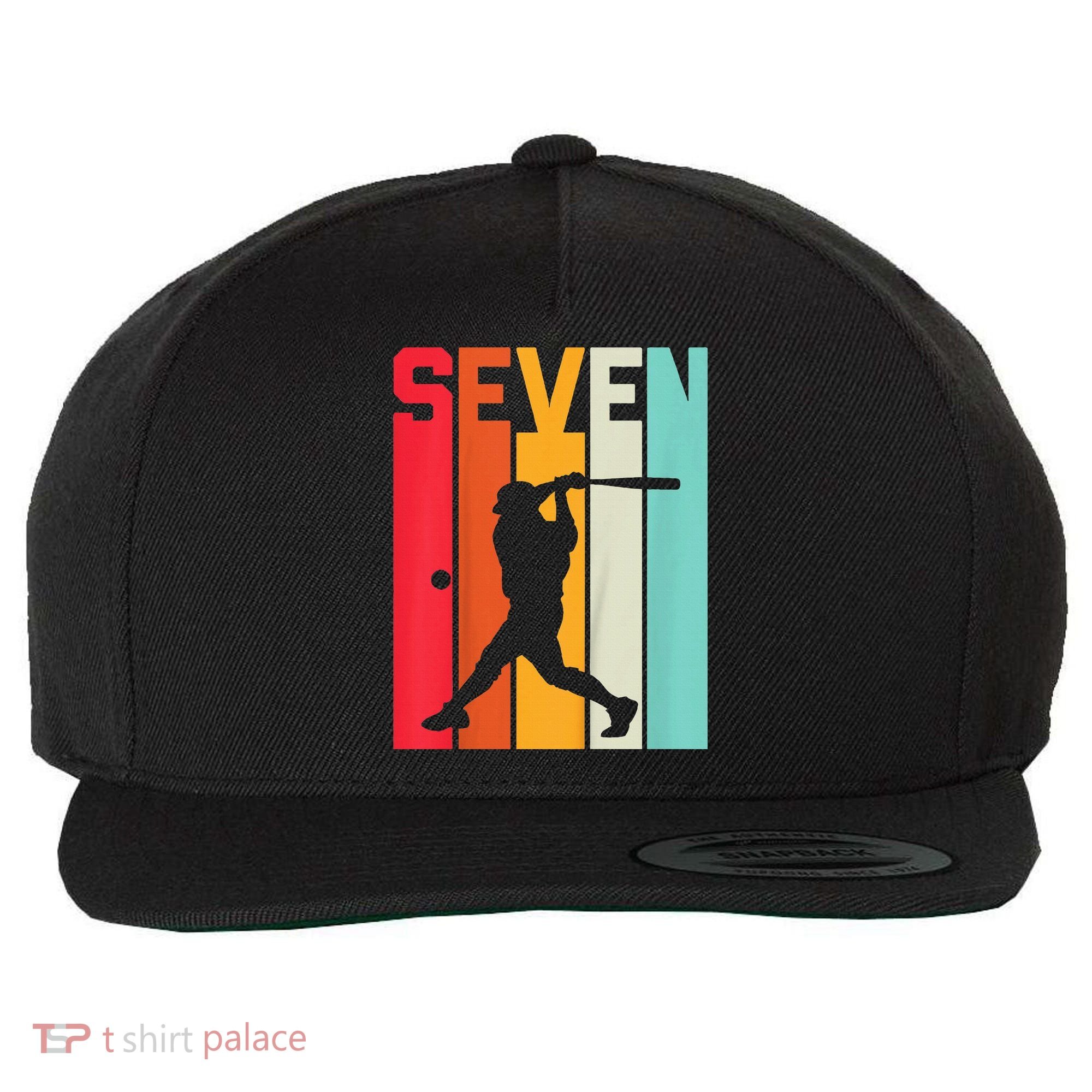 7th Birthday Retro Baseball 7 Years Old Wool Snapback Cap