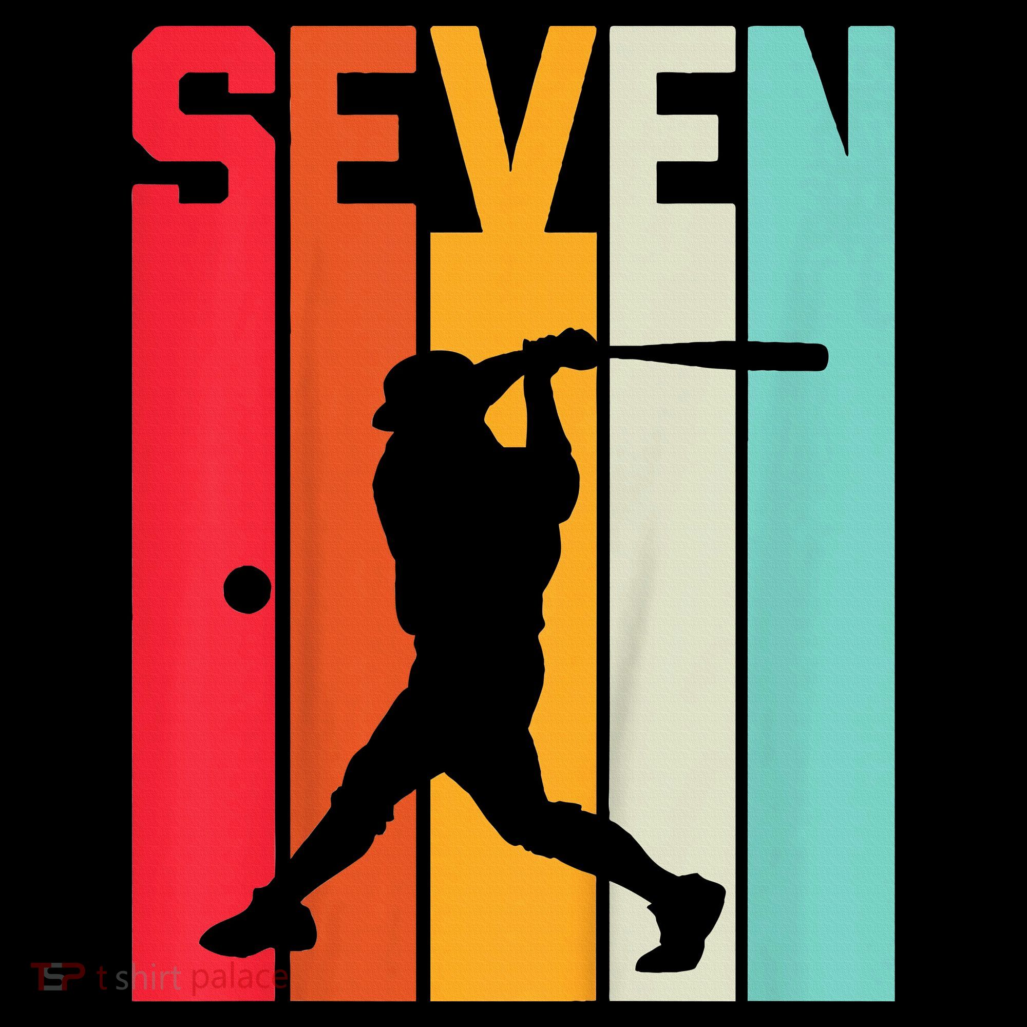 7th Birthday Retro Baseball 7 Years Old Kids T-Shirt