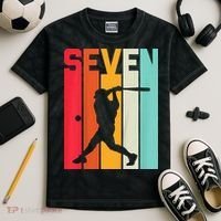 7th Birthday Retro Baseball 7 Years Old Kids Tie-Dye T-Shirt thumb 2