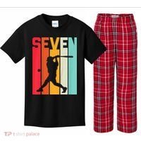 7th Birthday Retro Baseball 7 Years Old Kids Plaid Pajama Set thumb 0