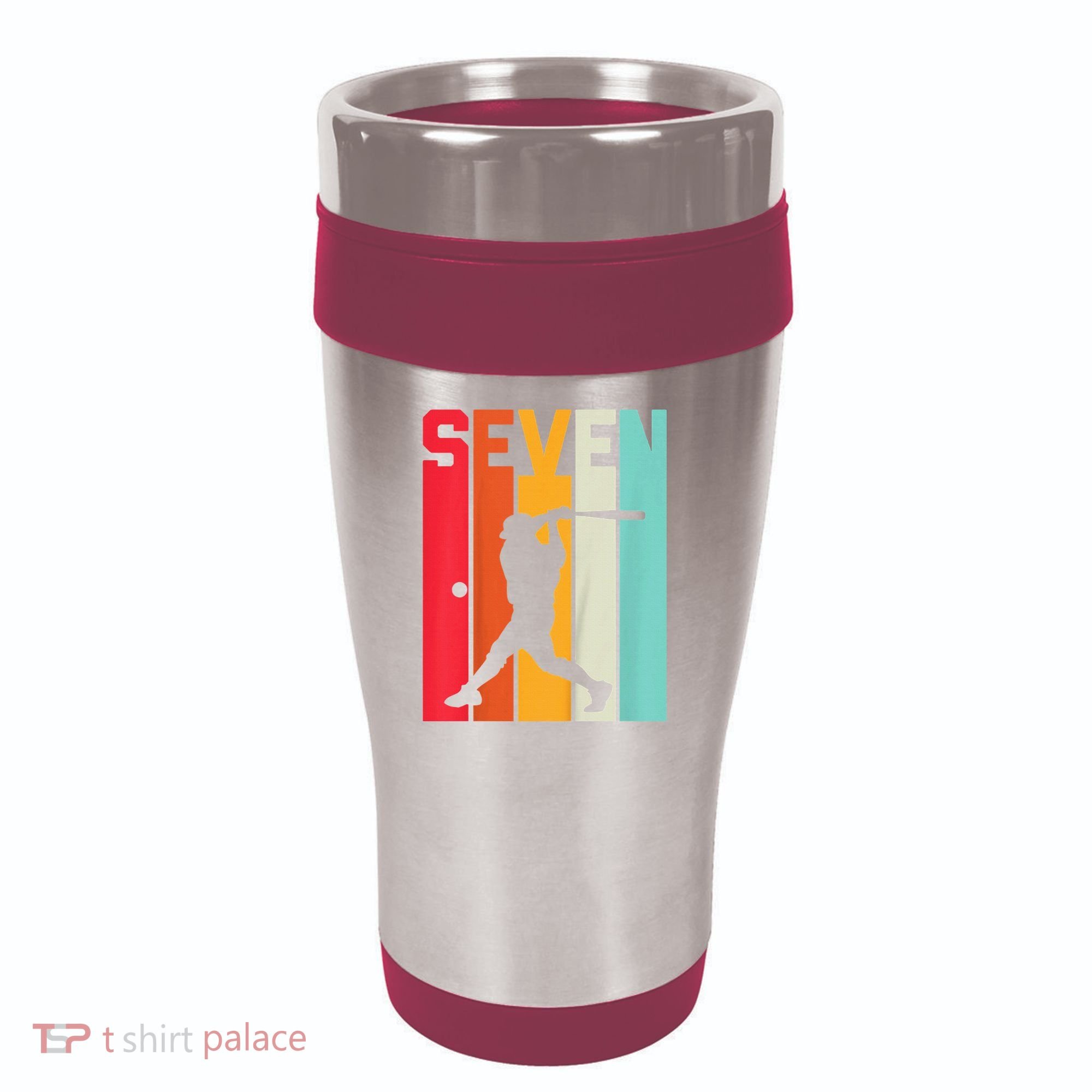 7th Birthday Retro Baseball 7 Years Old 16oz Travel Tumbler