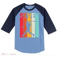 7th Birthday Retro Baseball 7 Years Old Raglan Baseball Sleeve Shirt thumb 0