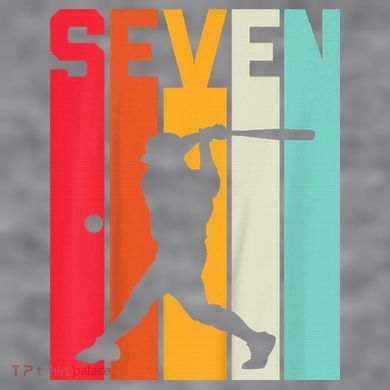 7th Birthday Retro Baseball 7 Years Old Women's Racerback Cropped Tank