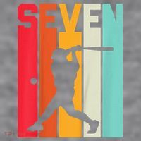 7th Birthday Retro Baseball 7 Years Old Women's Racerback Cropped Tank thumb 2