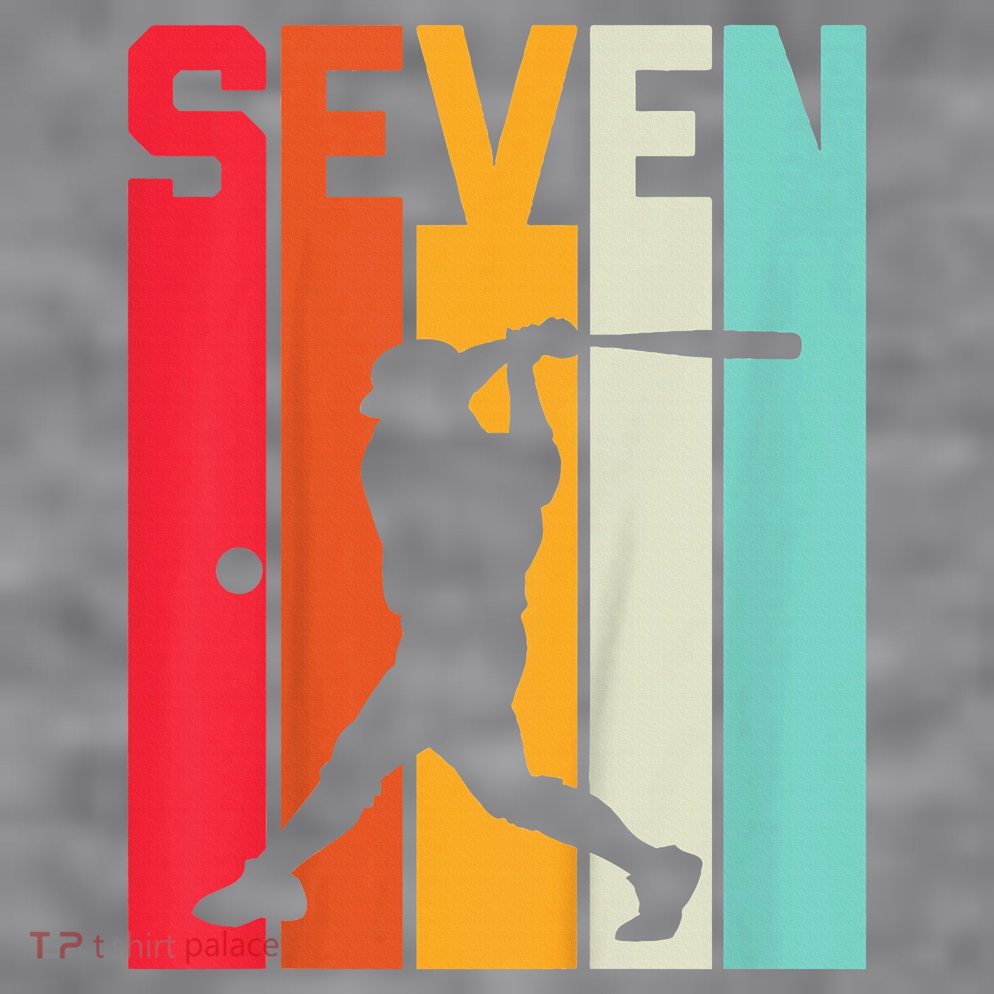 7th Birthday Retro Baseball 7 Years Old Women's Racerback Cropped Tank