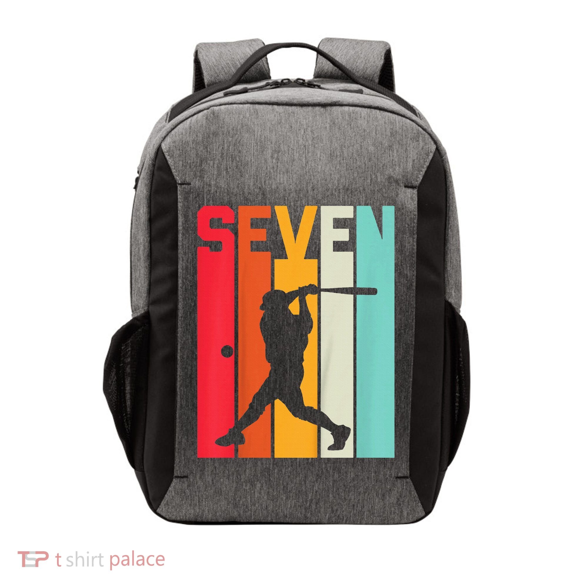 7th Birthday Retro Baseball 7 Years Old Vector Backpack
