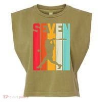 7th Birthday Retro Baseball 7 Years Old Garment-Dyed Women's Muscle Tee thumb 0