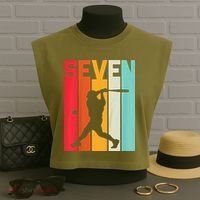 7th Birthday Retro Baseball 7 Years Old Garment-Dyed Women's Muscle Tee thumb 3