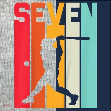 7th Birthday Retro Baseball 7 Years Old Kids Colorblock Raglan Jersey