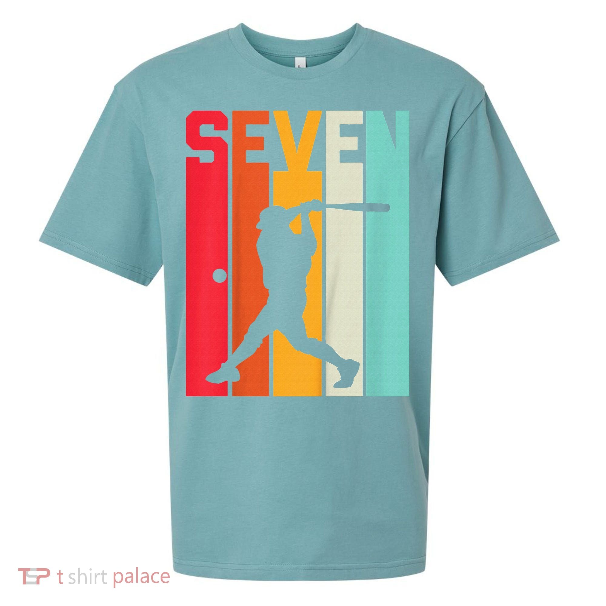 7th Birthday Retro Baseball 7 Years Old Sueded Cloud Jersey T-Shirt