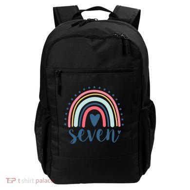 7th Birthday Rainbow Seven Year Old Cute Backpack