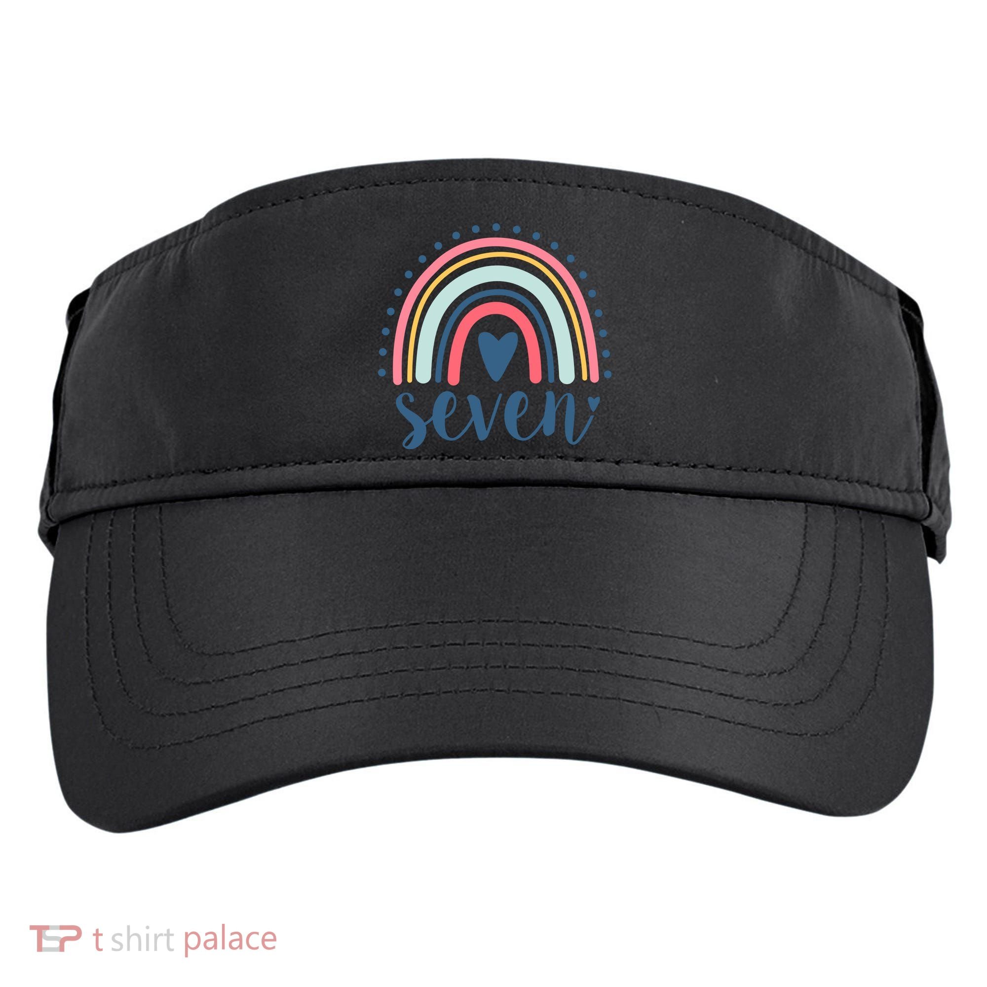 7th Birthday Rainbow Seven Year Old Cute Adult Drive Performance Visor