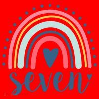 7th Birthday Rainbow Seven Year Old Cute Santa Hat thumb 1