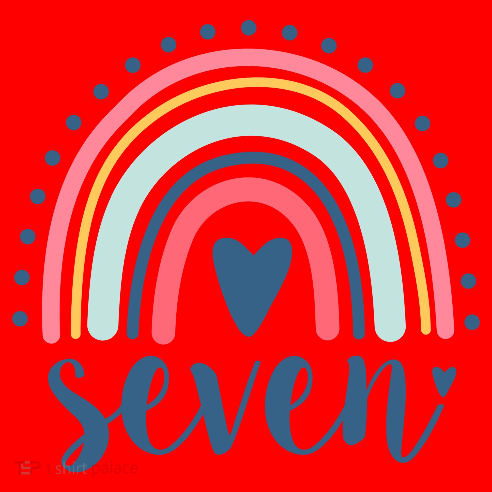 7th Birthday Rainbow Seven Year Old Cute Santa Hat