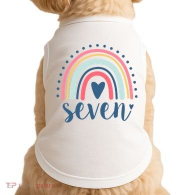 7th Birthday Rainbow Seven Year Old Cute Doggie Tank