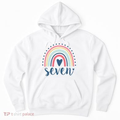 7th Birthday Rainbow Seven Year Old Cute Hoodie