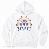 7th Birthday Rainbow Seven Year Old Cute Hoodie thumb 0