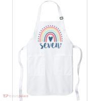 7th Birthday Rainbow Seven Year Old Cute Apron thumb 0