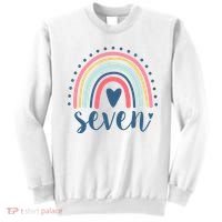 7th Birthday Rainbow Seven Year Old Cute Sweatshirt thumb 0