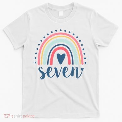 7th Birthday Rainbow Seven Year Old Cute T-Shirt