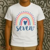 7th Birthday Rainbow Seven Year Old Cute T-Shirt thumb 3