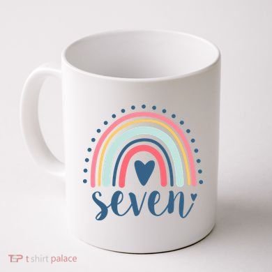 7th Birthday Rainbow Seven Year Old Cute Coffee Mug