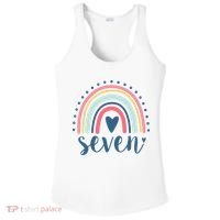 7th Birthday Rainbow Seven Year Old Cute Ladies PosiCharge Competitor Racerback Tank thumb 0