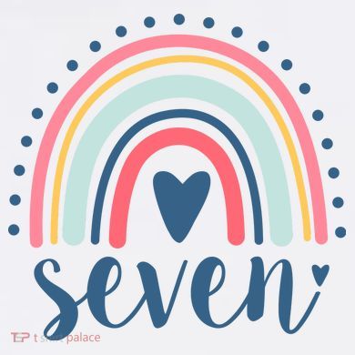 7th Birthday Rainbow Seven Year Old Cute Ladies PosiCharge Competitor Racerback Tank