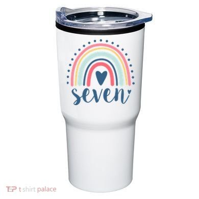 7th Birthday Rainbow Seven Year Old Cute Tumbler