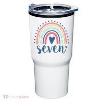 7th Birthday Rainbow Seven Year Old Cute Tumbler thumb 0