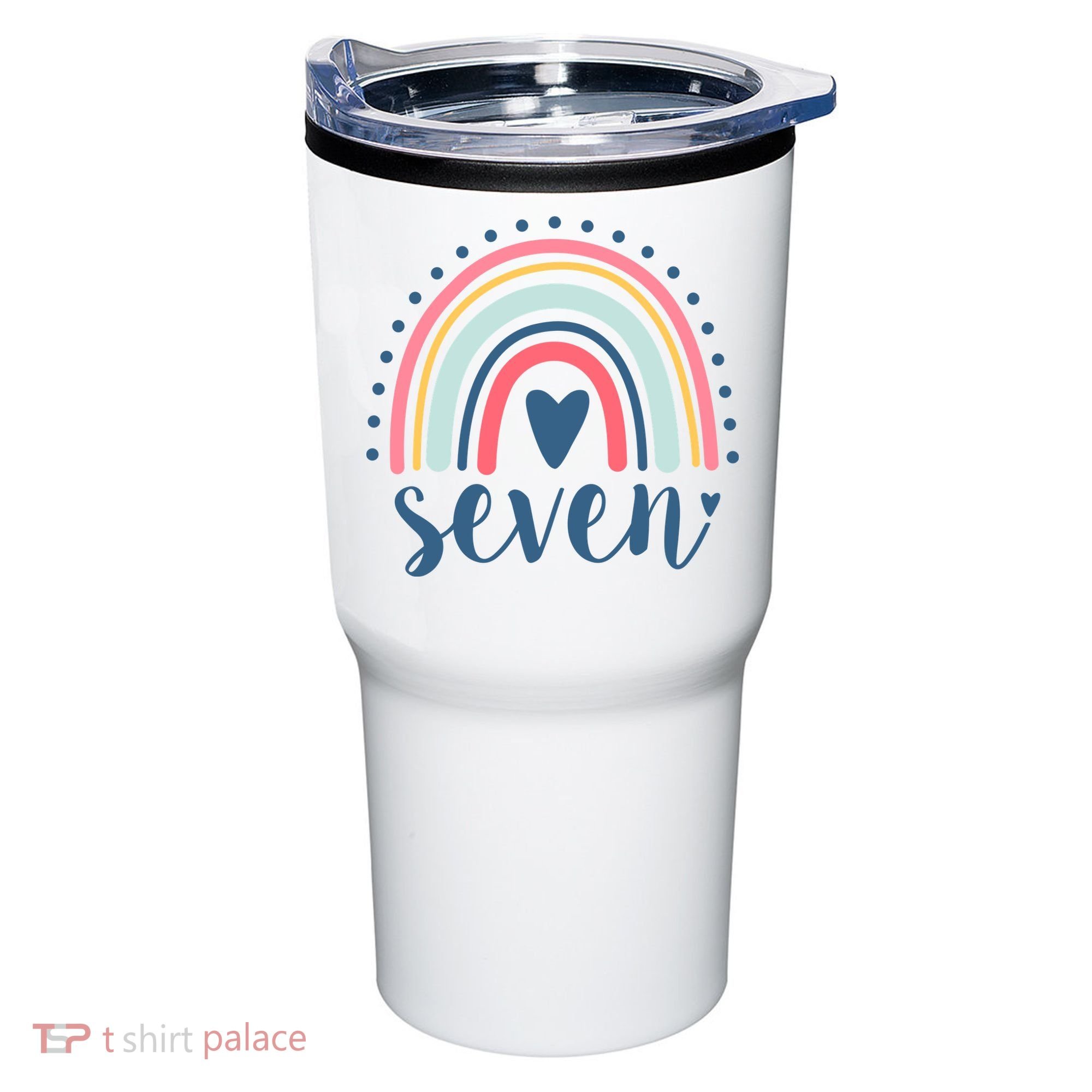 7th Birthday Rainbow Seven Year Old Cute Tumbler
