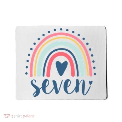7th Birthday Rainbow Seven Year Old Cute Mousepad