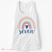 7th Birthday Rainbow Seven Year Old Cute Women's Tank Top thumb 0